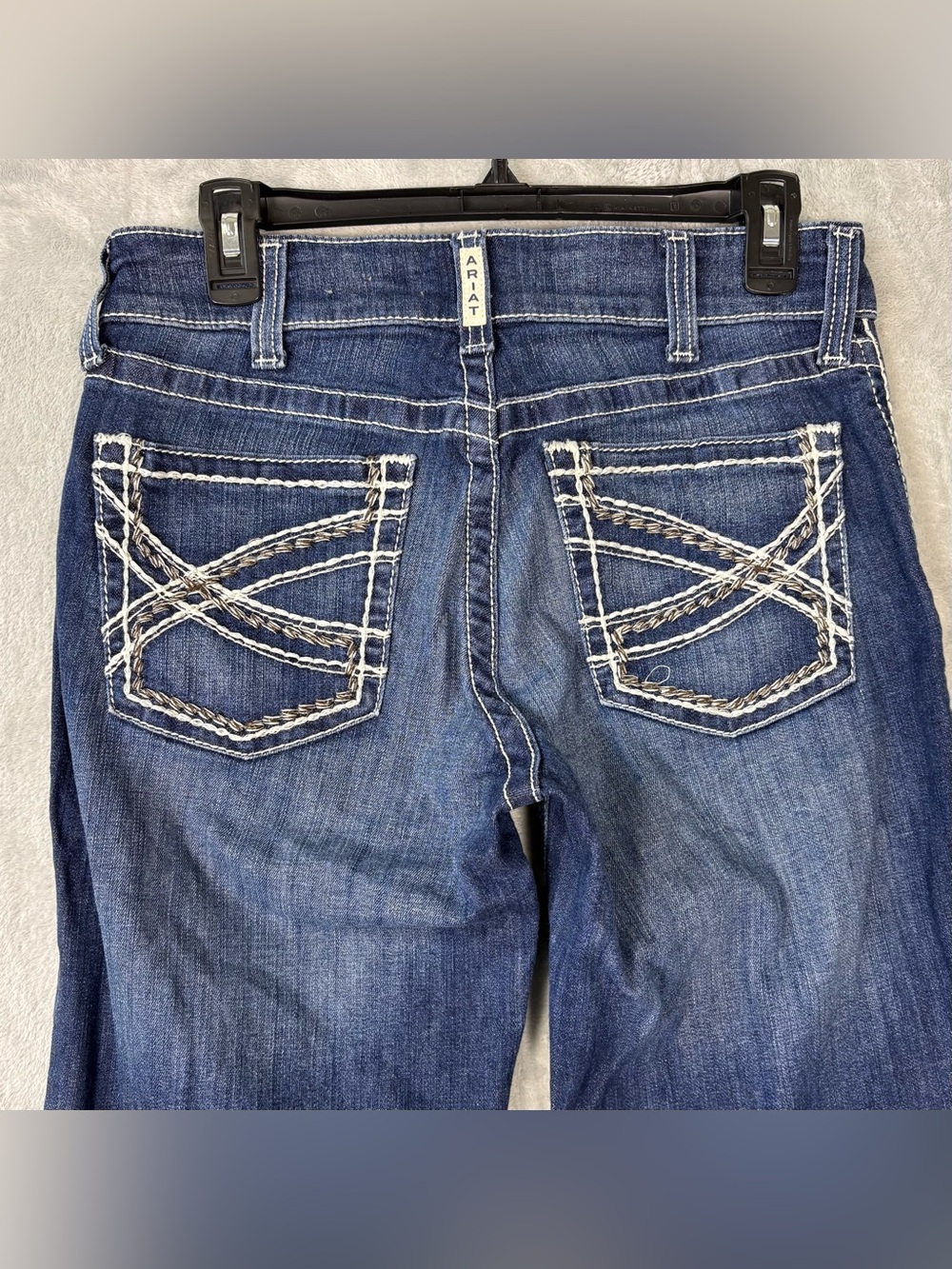 Ariat Denim Mid-Rise Entwined Trouser Stretch Wide-Leg Cowgirl Jeans Women's 30S - Picture 12 of 15